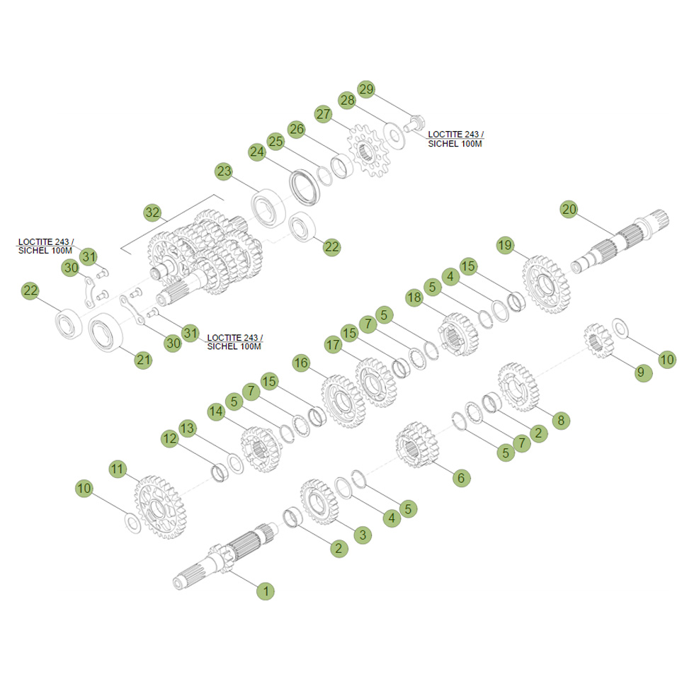 Beta RR520 Factory 11 Getriebe Ersatzteile